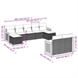 Afuera Living Contemporary Synthetic Poly Rattan 9 Piece  Sofa Set in Beige