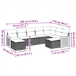 Afuera Living Contemporary Synthetic Poly Rattan 9 Piece  Sofa Set in Gray