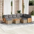 Afuera Living Contemporary Synthetic Poly Rattan 10 Piece Sofa Set in Gray/Beige