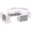 Afuera Living Contemporary 11 Piece Poly Rattan Large Sofa Set in Beige