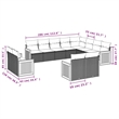 Afuera Living Contemporary 12 Piece Poly Rattan Sofa Set in Black