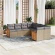 Afuera Living Contemporary 8 Piece Poly Rattan Sofa Set in Gray/Beige