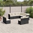 Afuera Living Contemporary 11 Piece Poly Rattan Large Sofa Set in Black