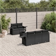 Afuera Living Contemporary 6 Piece Poly Rattan Sofa Set in Black