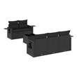 Afuera Living Contemporary 6 Piece Poly Rattan Sofa Set in Black