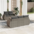 Afuera Living Contemporary Synthetic Poly Rattan 6 Piece  Sofa Set in Gray