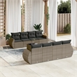 Afuera Living Contemporary Synthetic Poly Rattan 9 Piece Sofa Set in Gray
