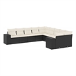 Afuera Living Contemporary Poly Rattan Large Sofa Set in Black/Cream