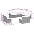Afuera Living Contemporary 11 Piece Poly Rattan Large Sofa Set in Black