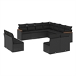 Afuera Living Contemporary 11 Piece Poly Rattan Large Sofa Set in Black