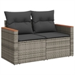 Afuera Living Contemporary Synthetic Poly Rattan 8 Piece  Sofa Set in Gray