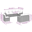 Afuera Living Contemporary Synthetic Poly Rattan 8 Piece  Sofa Set in Gray