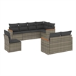 Afuera Living Contemporary Synthetic Poly Rattan 8 Piece  Sofa Set in Gray