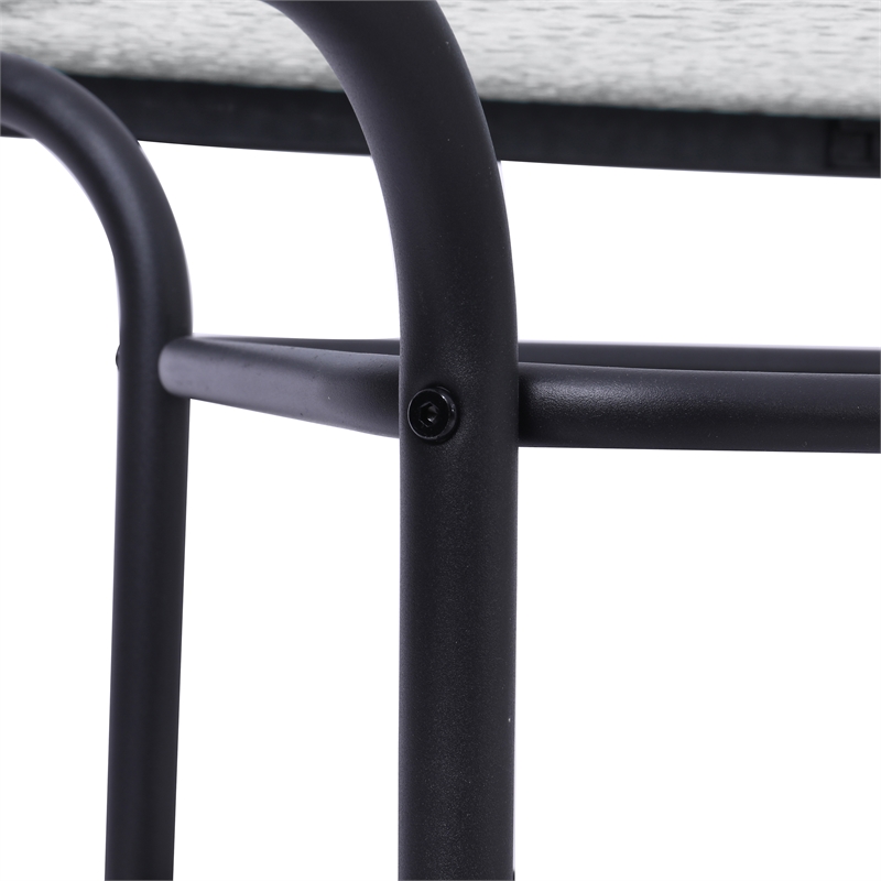 Afuera Living 47.25x27.5 Glass & Steel Patio Table with Umbrella Hole in Black