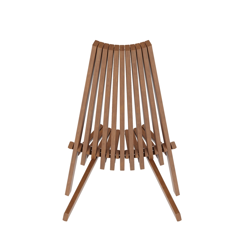 Afuera Living Indoor/Outdoor Low Profile Wood Patio Folding Chair in Brown