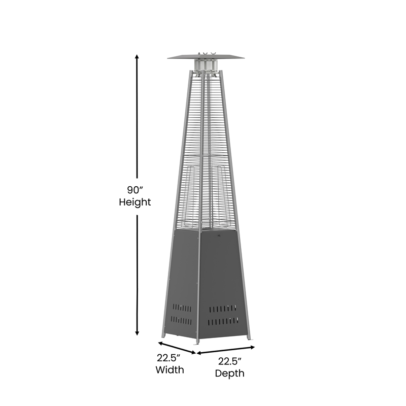 Afuera Living Outdoor Slate Gray 7.5 Feet Round Steel 42 000 BTU Patio Heater