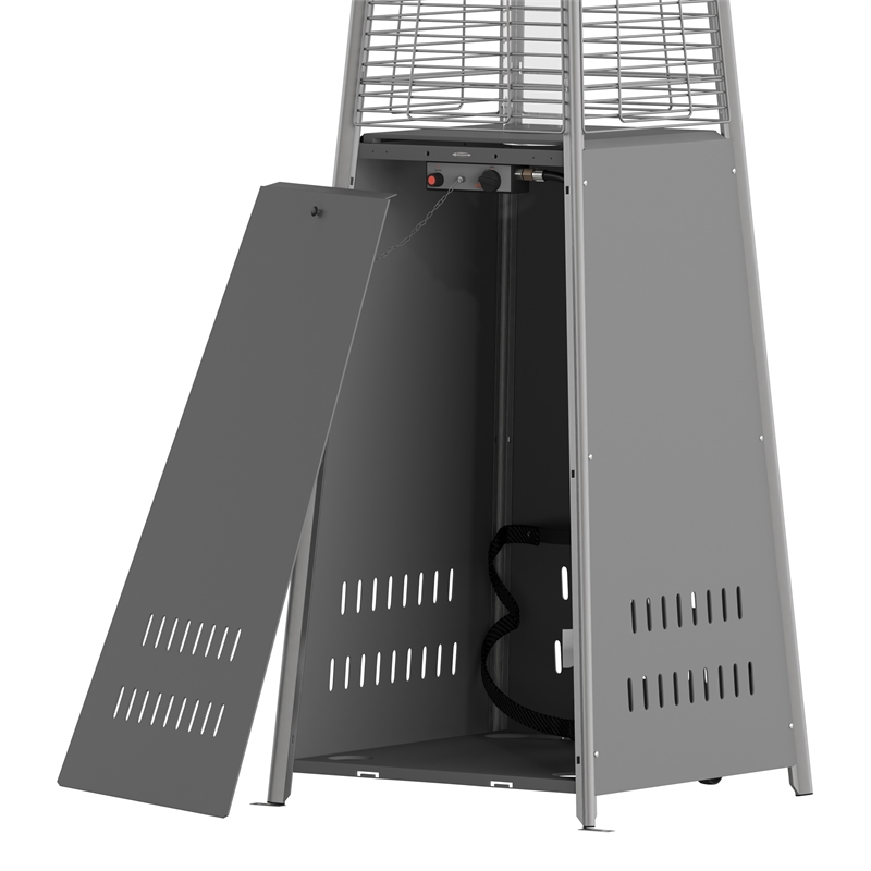 Afuera Living Outdoor Slate Gray 7.5 Feet Round Steel 42 000 BTU Patio Heater
