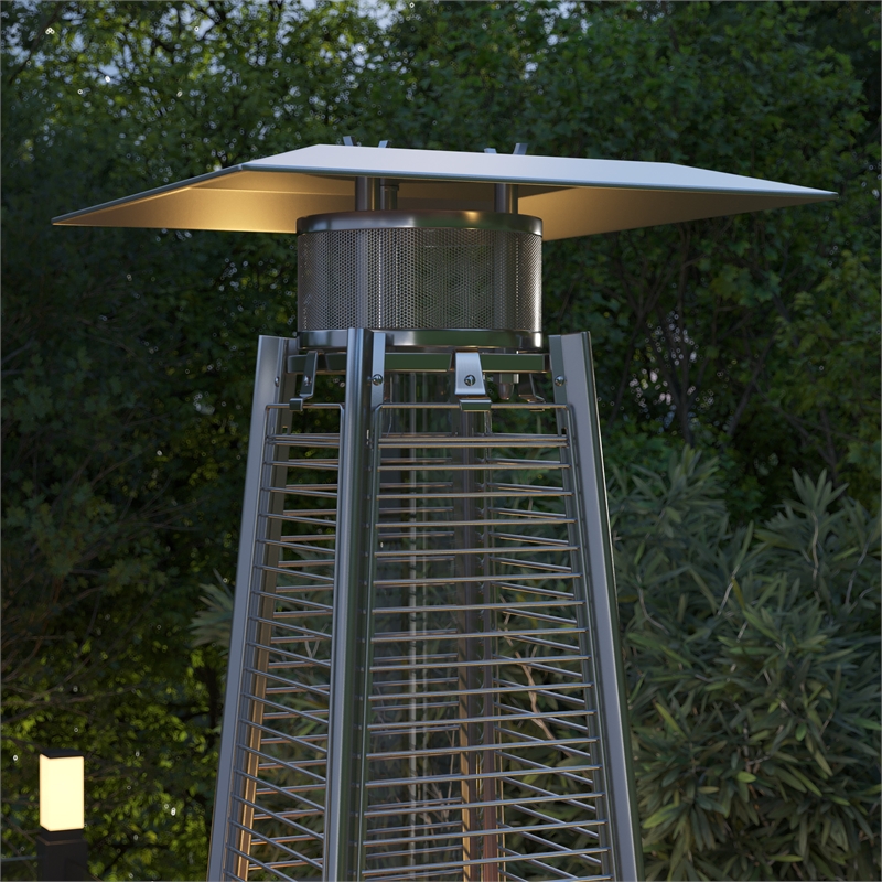 Afuera Living Outdoor Black 7.5 Feet Round Steel 42 000 BTU Patio Heater