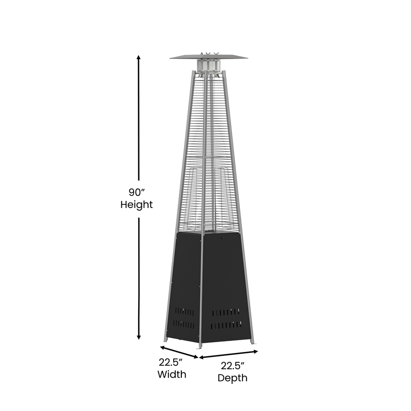 Afuera Living Outdoor Black 7.5 Feet Round Steel 42 000 BTU Patio Heater