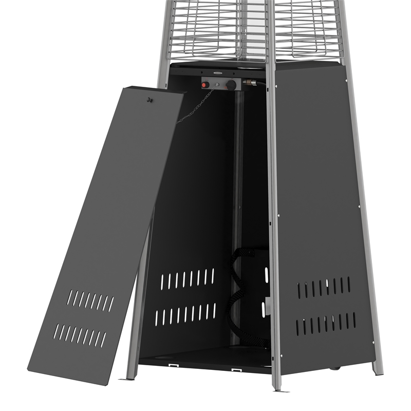 Afuera Living Outdoor Black 7.5 Feet Round Steel 42 000 BTU Patio Heater
