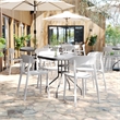 Afuera Living All-Weather White Resin Patio Stack Chair with Contoured Backrest