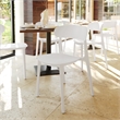 Afuera Living All-Weather White Resin Patio Stack Chair with Contoured Backrest