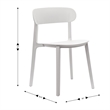 Afuera Living All-Weather White Resin Patio Stack Chair with Contoured Backrest