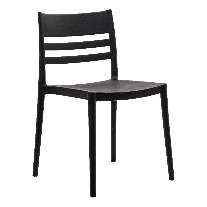 Afuera Living All-Weather Resin Patio Stack Chair with Slatted Backrest