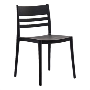 Afuera Living All-Weather Resin Patio Stack Chair with Slatted Backrest
