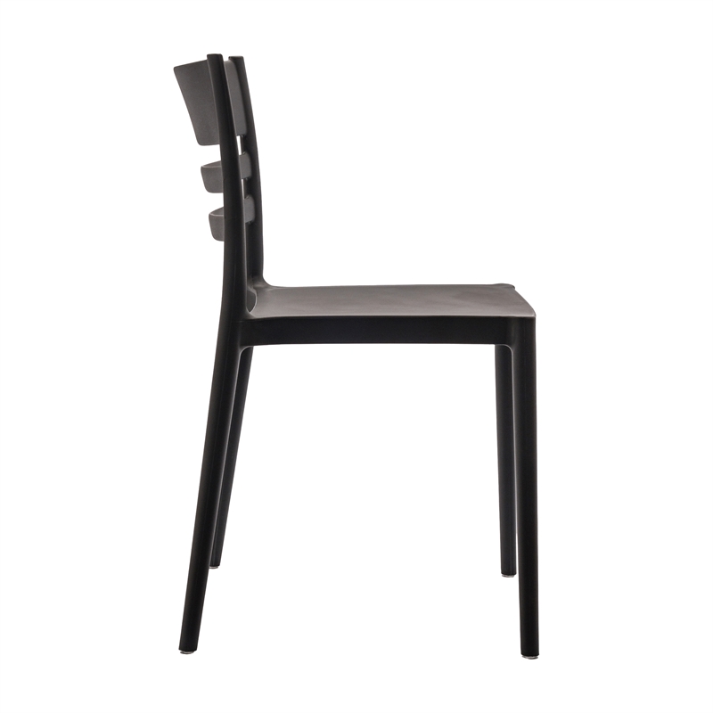 Afuera Living All-Weather Resin Patio Stack Chair with Slatted Backrest