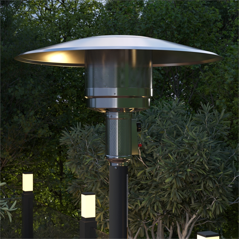 Afuera Living Outdoor Black 7.5 Feet Round Steel 40 000 BTU Patio Heater