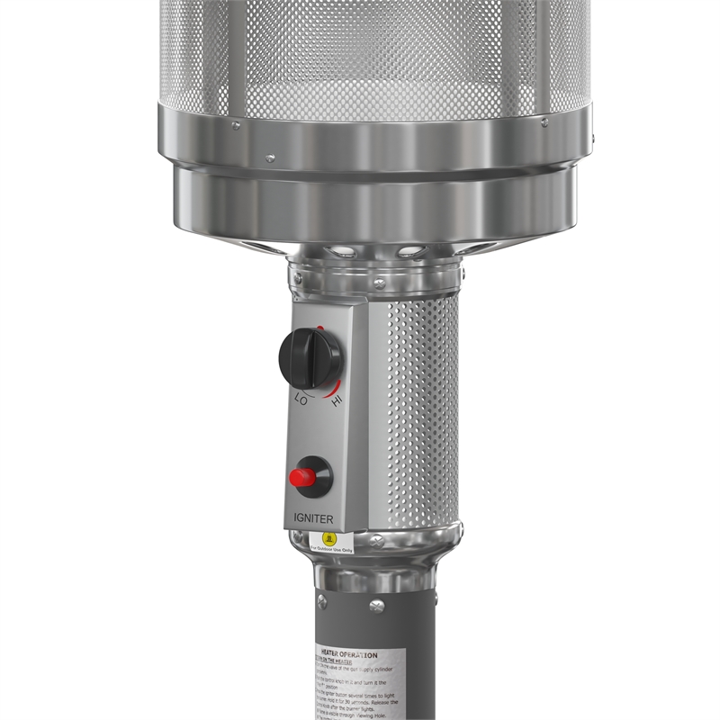 Afuera Living Outdoor Slate Gray 7.5 Feet Round Steel 40 000 BTU Patio Heater