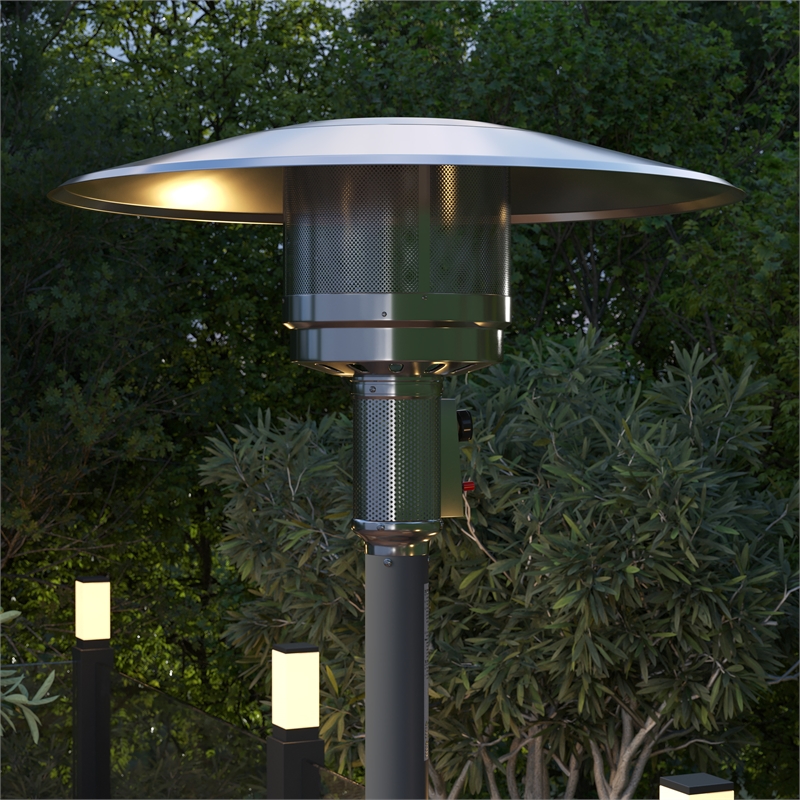 Afuera Living Outdoor Slate Gray 7.5 Feet Round Steel 40 000 BTU Patio Heater