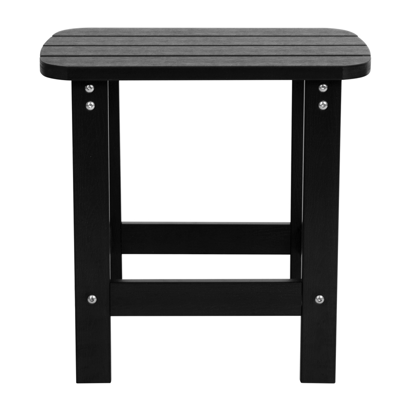 Afuera Living 2 Black Dual Slat Adirondack Rocking Chairs with 1 Side Table