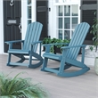 Afuera Living Adirondack Resin Rocking Chairs in Sea Foam - 2 Pack