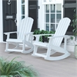 Afuera Living Indoor/Outdoor Adirondack Resin Rocking Chairs in Navy - 2 Pack