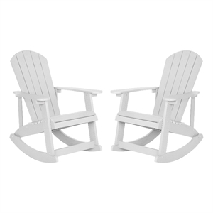 Afuera Living Indoor/Outdoor Adirondack Resin Rocking Chairs in Navy - 2 Pack