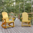 Afuera Living Indoor/Outdoor Adirondack Resin Rocking Chairs in White - 2 Pack