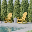 Afuera Living Indoor/Outdoor Adirondack Resin Rocking Chairs in White - 2 Pack
