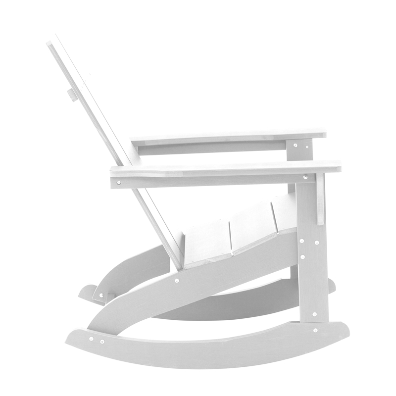 Afuera Living Indoor/Outdoor 2-Slat Adirondack Resin Rockers in White - Set of 2