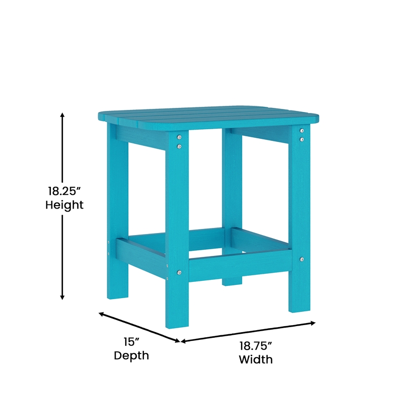 Afuera Living 3pc Indoor/Outdoor Set with 2 Rocking Chairs & End Table in Blue