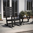 Afuera Living 3pc Indoor/Outdoor Set with 2 Rocking Chairs & End Table in Black