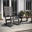 Afuera Living 3pc Indoor/Outdoor Set with 2 Rocking Chairs & End Table in Gray