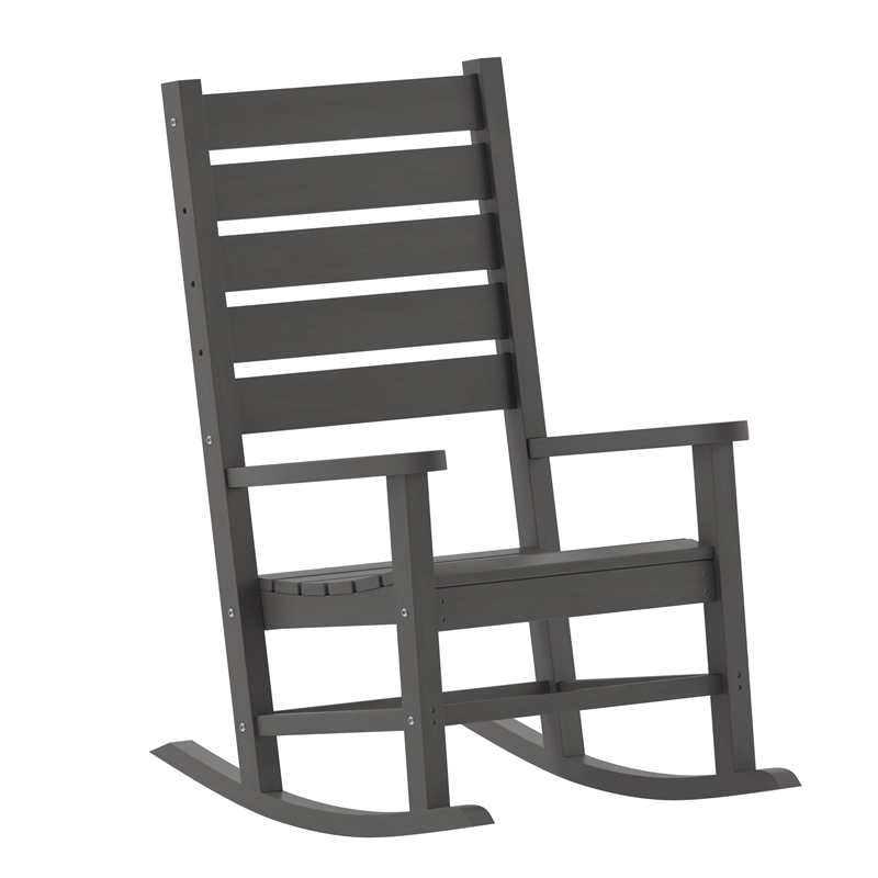 Afuera Living 3pc Indoor/Outdoor Set with 2 Rocking Chairs & End Table in Gray