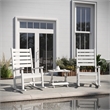 Afuera Living 3pc Indoor/Outdoor Set with 2 Rocking Chairs & End Table in White