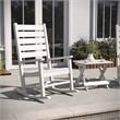 Afuera Living 3pc Indoor/Outdoor Set with 2 Rocking Chairs & End Table in White