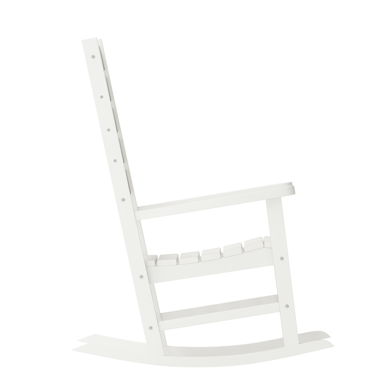 Afuera Living 3pc Indoor/Outdoor Set with 2 Rocking Chairs & End Table in White