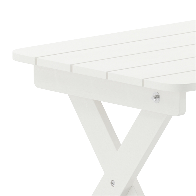 Afuera Living 3pc Indoor/Outdoor Set with 2 Rocking Chairs & End Table in White