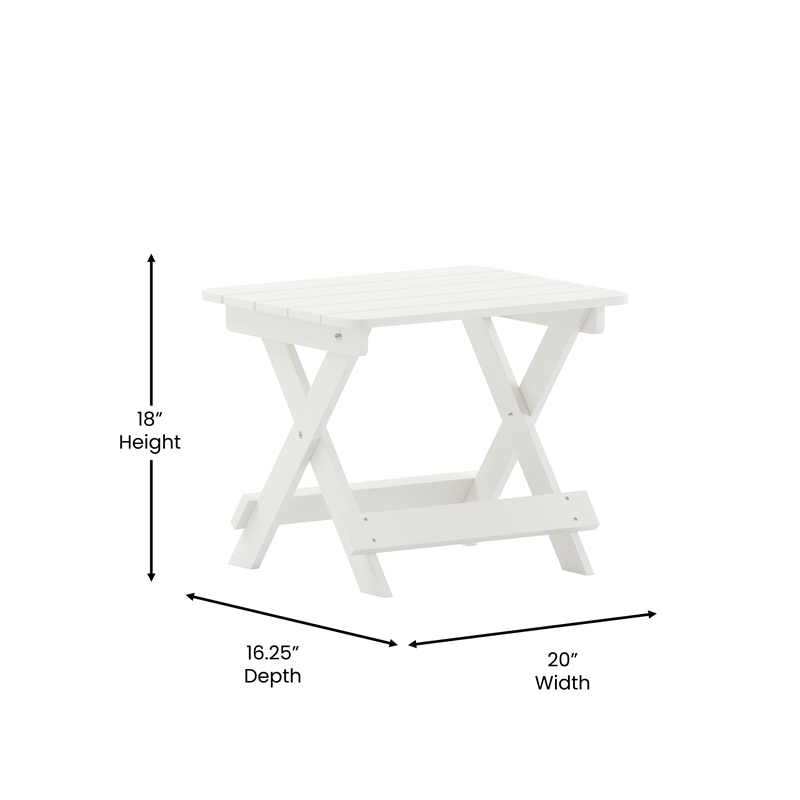 Afuera Living 3pc Indoor/Outdoor Set with 2 Rocking Chairs & End Table in White
