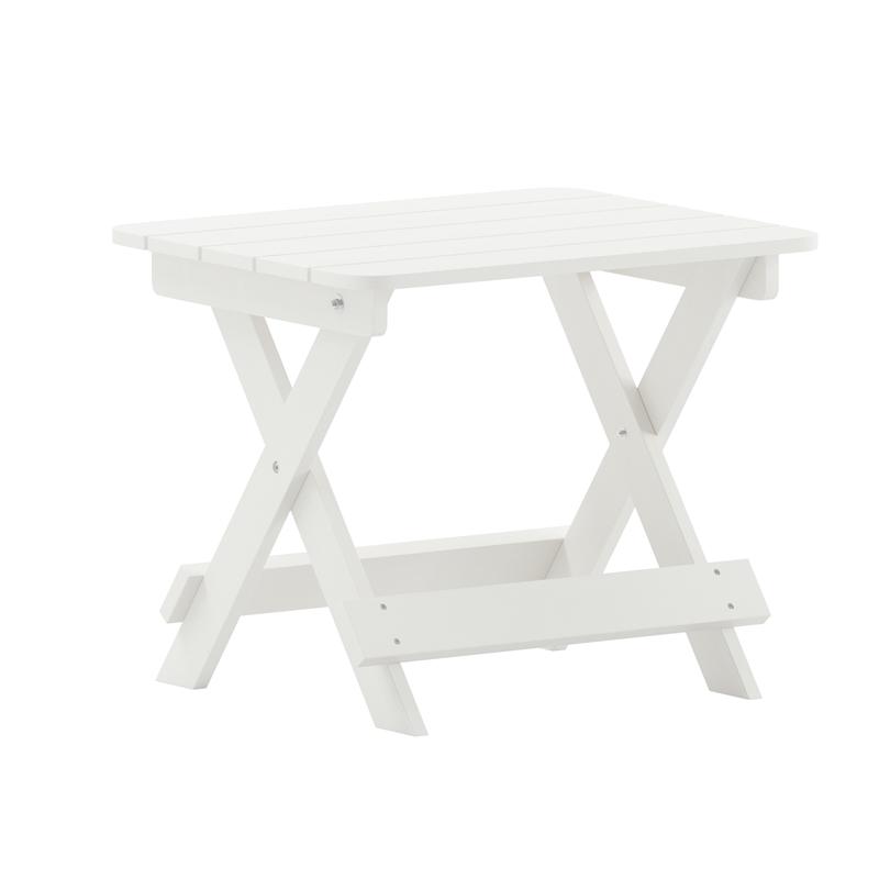 Afuera Living 3pc Indoor/Outdoor Set with 2 Rocking Chairs & End Table in White